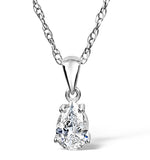 Keira 18k White Gold Pear Shape Diamond Pendant Necklace 0.25ct G/vs