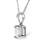 Alice Emerald Cut Platinum Diamond Pendant Necklace 0.50ct H/si