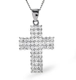H/si Cross Pendant 1.00ct Diamond 18kw