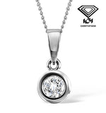 0.50ct Diamond And 18k White Gold Pendant Necklace - Fr24-72rmy