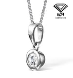 0.50ct Diamond And 18k White Gold Pendant Necklace - Fr24-72rmy