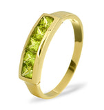 Peridot 3mm 9k Yellow Gold Ring