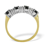 Sapphire 3mm And Diamond 9k Gold Ring