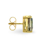 Mystic Topaz 7x5mm 9k Yellow Gold Earrings