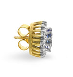 Tanzanite 5 X 3mm And Diamond 9k Yellow Gold Earrings