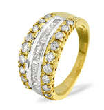 Half Eternity Ring 1.00ct Diamond 9k Yellow Gold