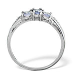 Tanzanite 0.59ct And Diamond 9k White Gold Ring