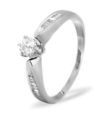 Sidestone Engagement Ring With 0.40ct Of Diamonds Set In 9k White Gold