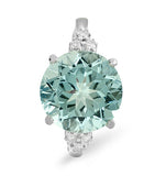 Blue Topaz 8.00ct And Diamond 9k White Gold Ring