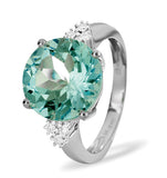 Blue Topaz 8.00ct And Diamond 9k White Gold Ring
