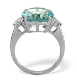 Blue Topaz 8.00ct And Diamond 9k White Gold Ring