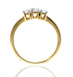 Ellie 18k Gold 3 Stone Diamond Ring 1.50ct H/si