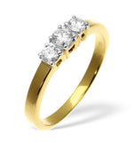 Ellie 18k Gold 3 Stone Diamond Ring 1.00ct G/vs