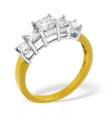 Lucy 18k Gold 5 Stone Princess Diamond Eternity Ring 1.00ct H/si