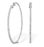 9kw Diamond Hoop Earrings 1ct