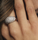 18k White Gold Diamond Pave Ring 1.29ct H/si