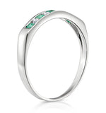 Emerald 0.15ct And Diamond 9k White Gold Ring