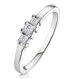 Trilogy Ring 0.25ct Diamond 9k White Gold