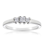 Trilogy Ring 0.25ct Diamond 9k White Gold