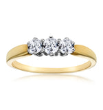 Trilogy Ring 0.50ct Diamond 9k Yellow Gold