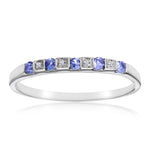 Tanzanite 0.18ct And Diamond 9k White Gold Ring