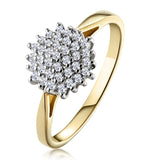 Cluster Ring 0.25ct Diamond 9k Yellow Gold - E5362