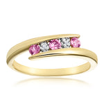 0.21ct Pink Sapphire And Diamond Ring 9k Yellow Gold