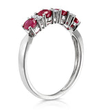 Ruby 0.66ct And Diamond 9k White Gold Ring