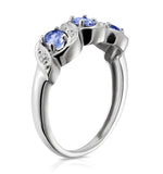 Tanzanite 0.50ct And Diamond 9k White Gold Ring