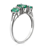 Emerald 1.06ct And Diamond 9k White Gold Ring