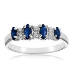 Sapphire 0.76ct And Diamond 9k White Gold Ring