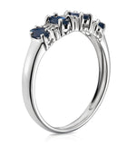 Sapphire 0.76ct And Diamond 9k White Gold Ring