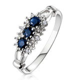 Sapphire 0.34ct And Diamond 9k White Gold Ring