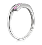 9k White Gold Diamond And Pink Sapphire Ring