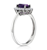 Amethyst 0.70ct And Diamond 9k White Gold Ring