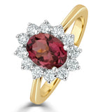 Pink Tourmaline 1.15ct And Diamond 18k Gold Ring - Fet26