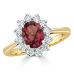 Pink Tourmaline 1.15ct And Diamond 18k Gold Ring - Fet26