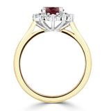 Pink Tourmaline 1.15ct And Diamond 18k Gold Ring - Fet26