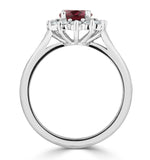 Pink Tourmaline 1.15ct And Diamond Ring 18k White Gold - Fet26