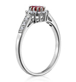 Ruby 5 X 3mm And Diamond 18k White Gold Ring