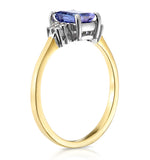 Tanzanite 6 X 4mm And Diamond 18k Gold Ring  Fet37-v