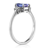 Tanzanite 6 X 4mm And Diamond 18k White Gold Ring  Fet37-vy