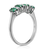Emerald 0.94ct And Diamond 18k White Gold Ring
