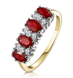 Ruby 1.12ct And Diamond 9k Gold Ring