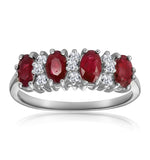 Ruby 1.12ct And Diamond 9k White Gold Ring