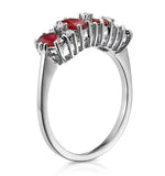 Ruby 1.12ct And Diamond 18k White Gold Ring