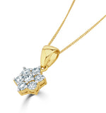 1.00ct G/vs Diamond And 18k Gold Pendant Necklace - Fr27-322xua