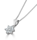 0.25ct G/vs Diamond And 18k White Gold Pendant Necklace - Fr27-47xuy