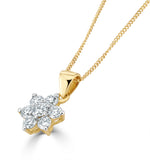 0.50ct G/vs Diamond And 18k Gold Pendant Necklace - Fr27-72xua
