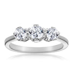 Emily 18k White Gold 3 Stone Diamond Ring 0.75ct